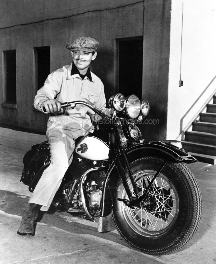 Clark Gable 1940 On his Harley Davidson motorcycle at MGM WM.jpg